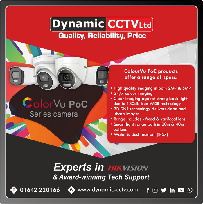 Hikvision ColorVu Cameras stocked by Dynamic CCTV